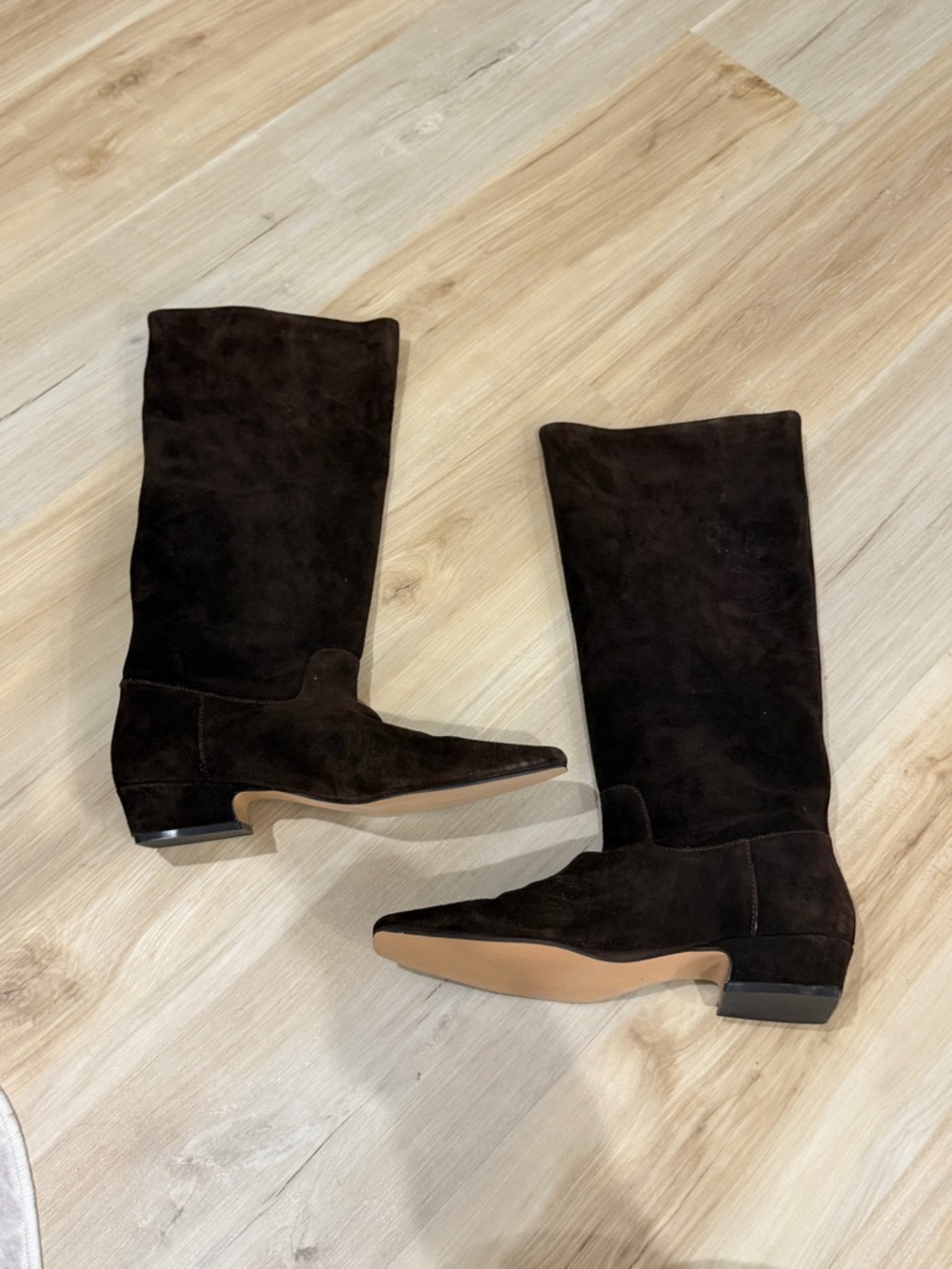 Classic Women's Tall Suede Boots - Dark Brown